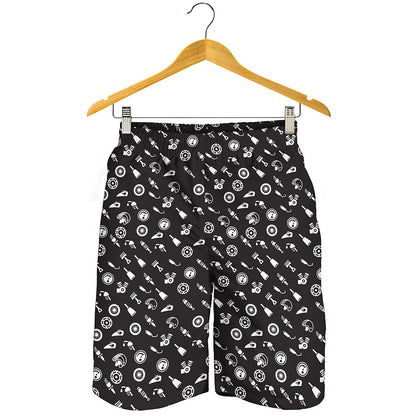 Motorcycle Parts Pattern Print Men's Shorts