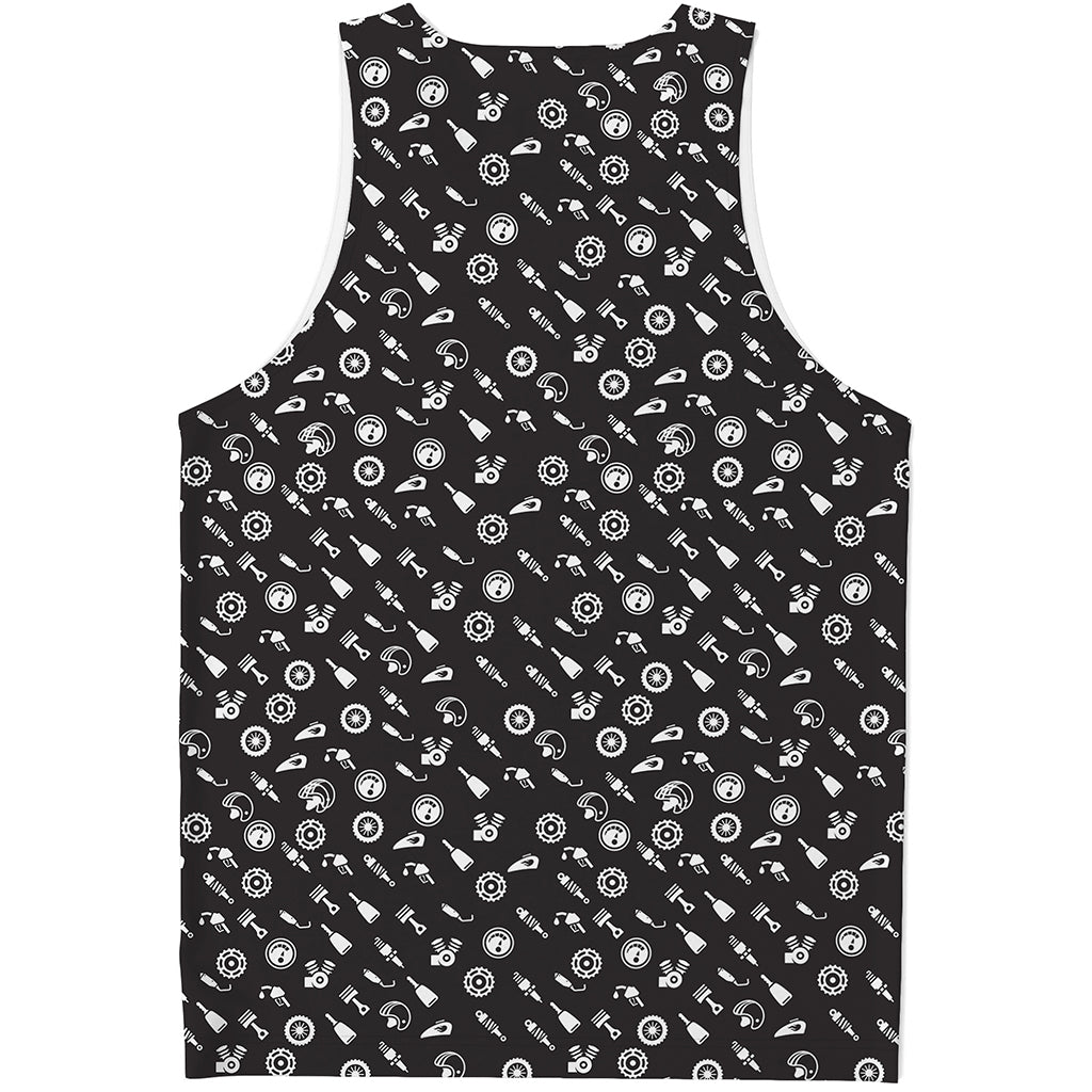 Motorcycle Parts Pattern Print Men's Tank Top