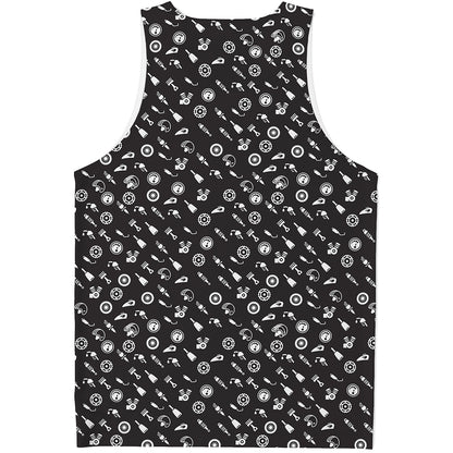 Motorcycle Parts Pattern Print Men's Tank Top