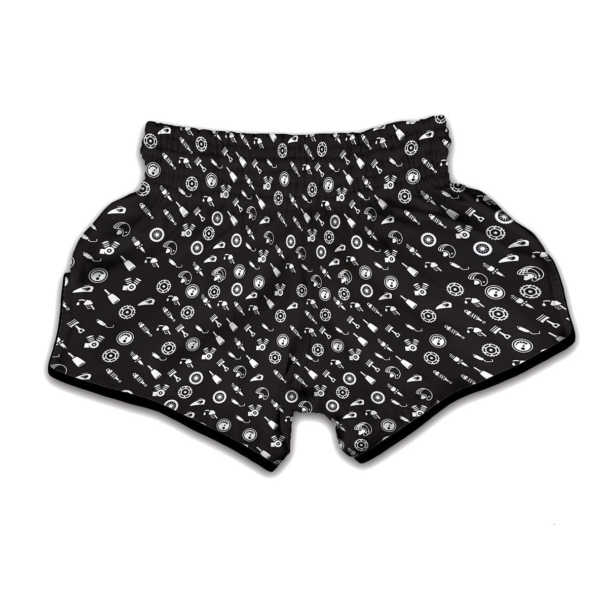 Motorcycle Parts Pattern Print Muay Thai Boxing Shorts