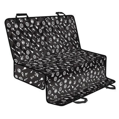 Motorcycle Parts Pattern Print Pet Car Back Seat Cover