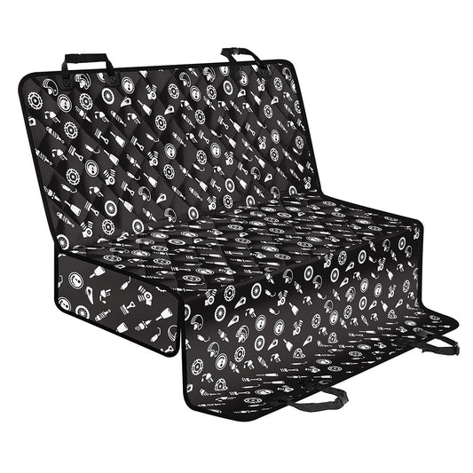 Motorcycle Parts Pattern Print Pet Car Back Seat Cover