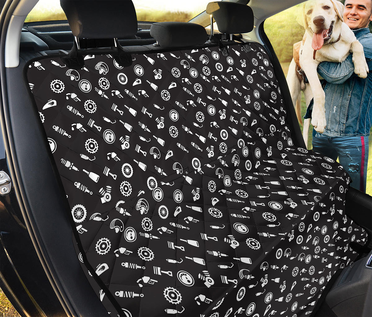Motorcycle Parts Pattern Print Pet Car Back Seat Cover