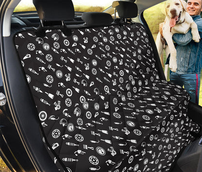 Motorcycle Parts Pattern Print Pet Car Back Seat Cover