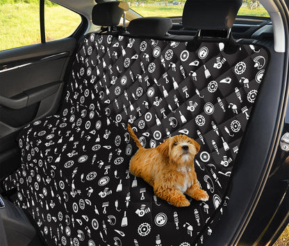 Motorcycle Parts Pattern Print Pet Car Back Seat Cover