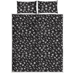 Motorcycle Parts Pattern Print Quilt Bed Set