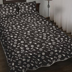 Motorcycle Parts Pattern Print Quilt Bed Set
