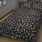 Motorcycle Parts Pattern Print Quilt Bed Set
