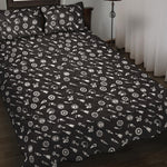 Motorcycle Parts Pattern Print Quilt Bed Set