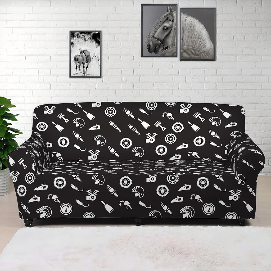 Motorcycle Parts Pattern Print Sofa Cover