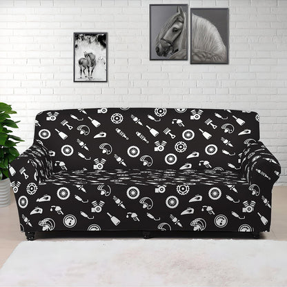 Motorcycle Parts Pattern Print Sofa Cover