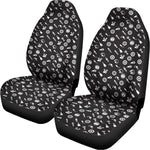 Motorcycle Parts Pattern Print Universal Fit Car Seat Covers