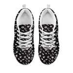 Motorcycle Parts Pattern Print White Sneakers