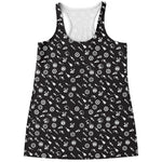 Motorcycle Parts Pattern Print Women's Racerback Tank Top