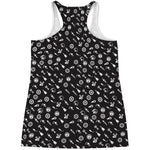 Motorcycle Parts Pattern Print Women's Racerback Tank Top