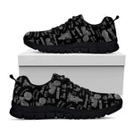 Motorcycle Quote Pattern Print Black Sneakers