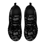 Motorcycle Quote Pattern Print Black Sneakers