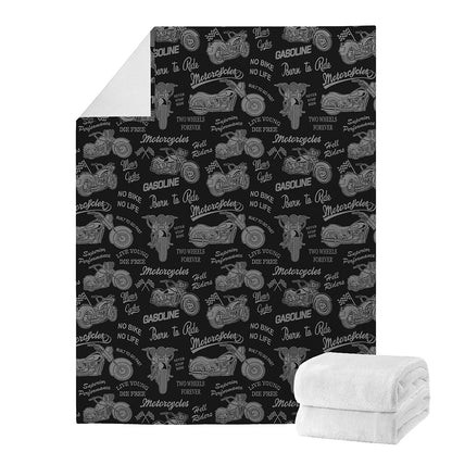 Motorcycle Quote Pattern Print Blanket