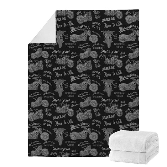 Motorcycle Quote Pattern Print Blanket