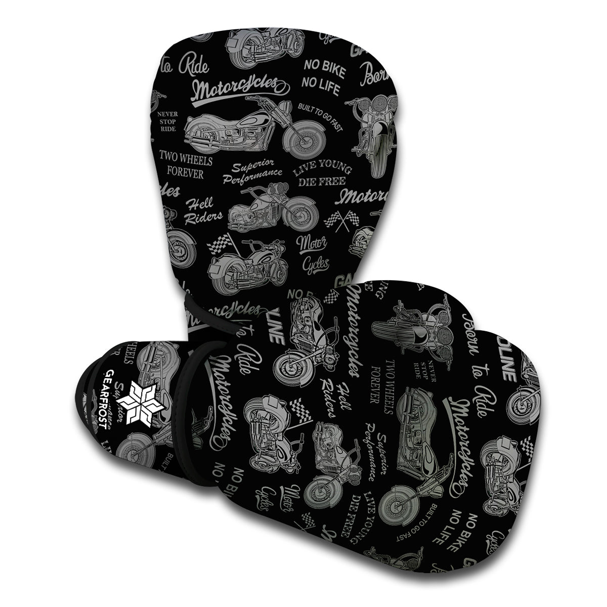 Motorcycle Quote Pattern Print Boxing Gloves