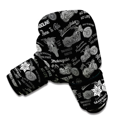 Motorcycle Quote Pattern Print Boxing Gloves