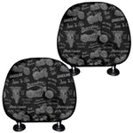 Motorcycle Quote Pattern Print Car Headrest Covers
