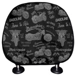 Motorcycle Quote Pattern Print Car Headrest Covers