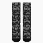 Motorcycle Quote Pattern Print Crew Socks