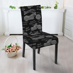 Motorcycle Quote Pattern Print Dining Chair Slipcover