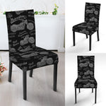 Motorcycle Quote Pattern Print Dining Chair Slipcover