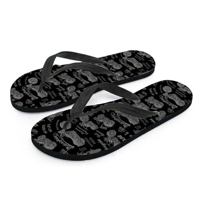 Motorcycle Quote Pattern Print Flip Flops