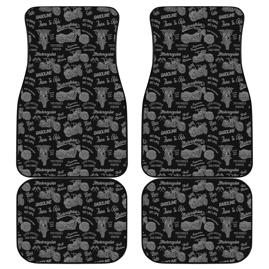 Motorcycle Quote Pattern Print Front and Back Car Floor Mats