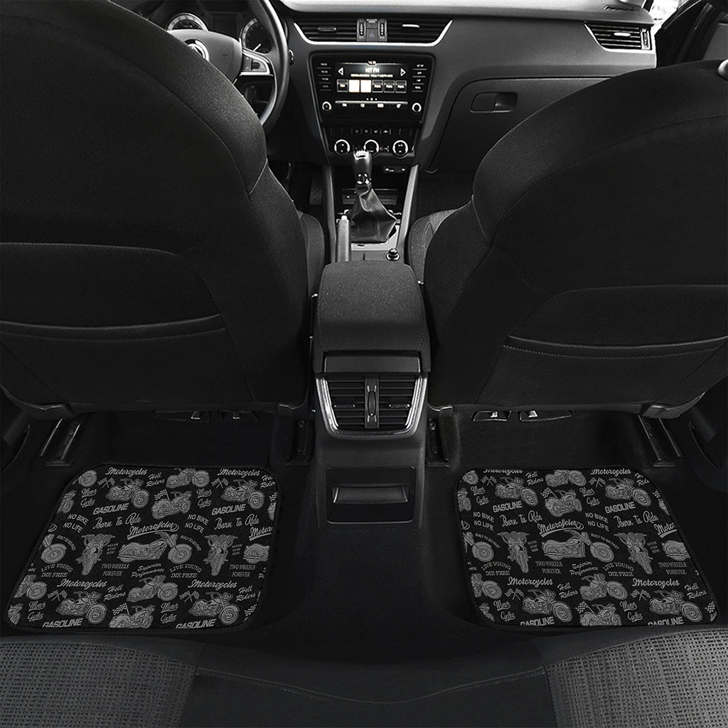 Motorcycle Quote Pattern Print Front and Back Car Floor Mats