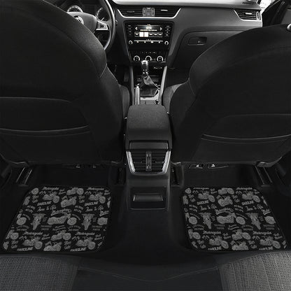 Motorcycle Quote Pattern Print Front and Back Car Floor Mats