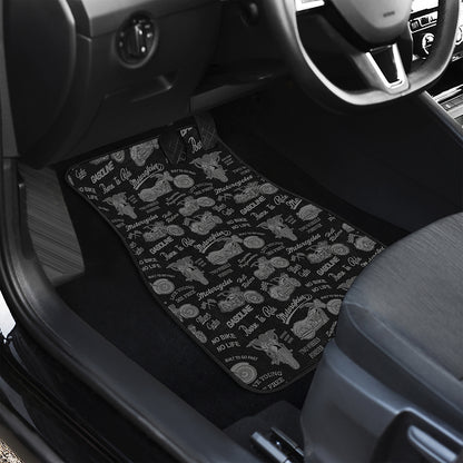 Motorcycle Quote Pattern Print Front Car Floor Mats