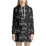 Motorcycle Quote Pattern Print Hoodie Dress