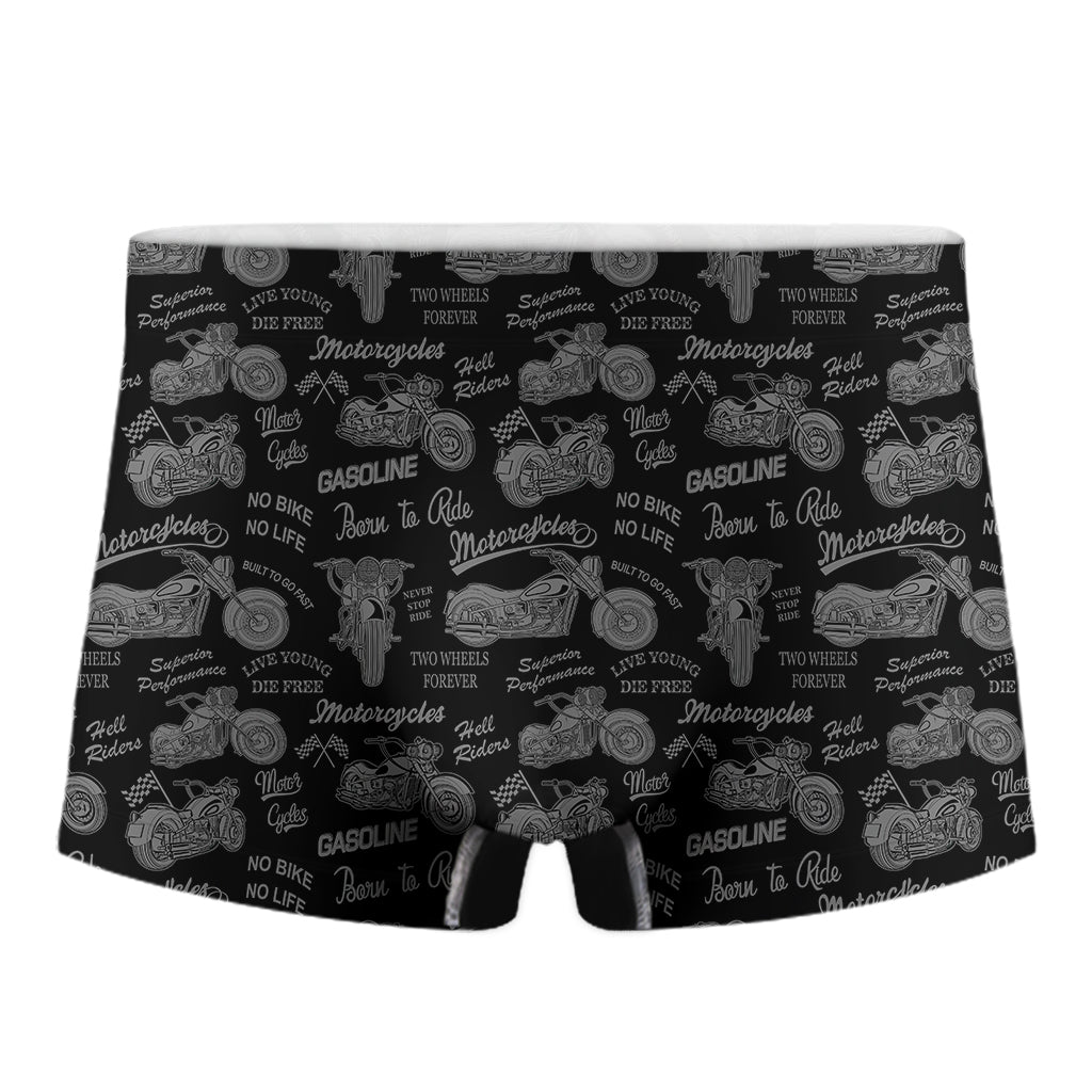 Motorcycle Quote Pattern Print Men's Boxer Briefs
