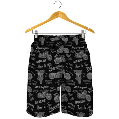 Motorcycle Quote Pattern Print Men's Shorts