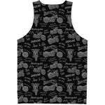 Motorcycle Quote Pattern Print Men's Tank Top