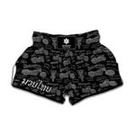 Motorcycle Quote Pattern Print Muay Thai Boxing Shorts