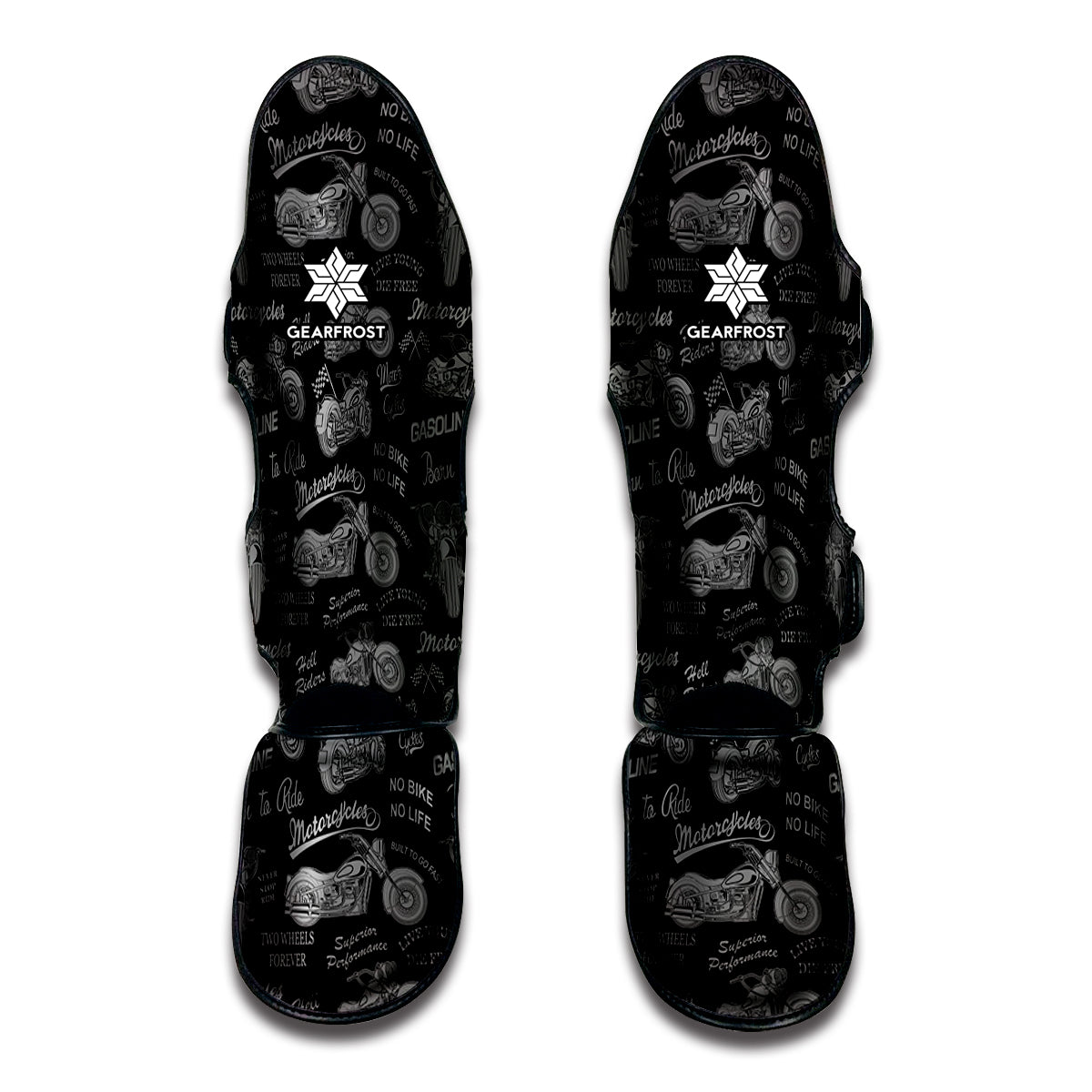Motorcycle Quote Pattern Print Muay Thai Shin Guard
