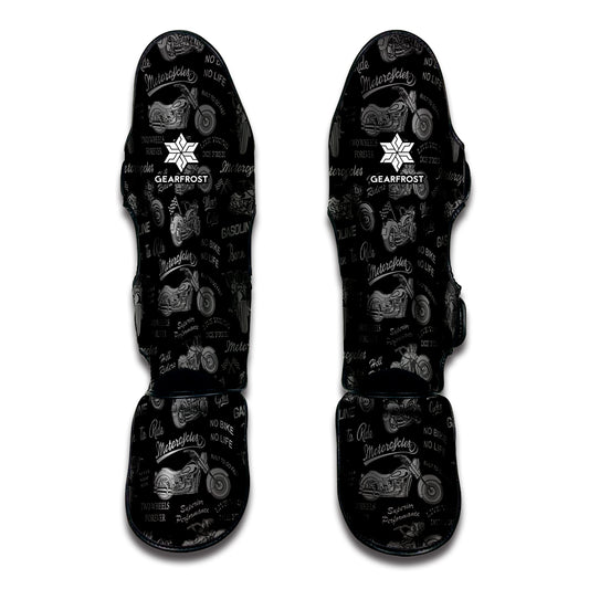 Motorcycle Quote Pattern Print Muay Thai Shin Guard