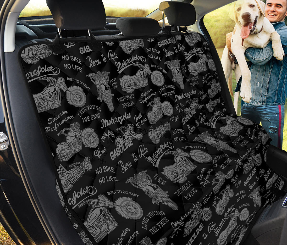 Motorcycle Quote Pattern Print Pet Car Back Seat Cover