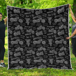 Motorcycle Quote Pattern Print Quilt