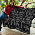 Motorcycle Quote Pattern Print Quilt
