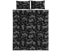 Motorcycle Quote Pattern Print Quilt Bed Set