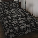Motorcycle Quote Pattern Print Quilt Bed Set