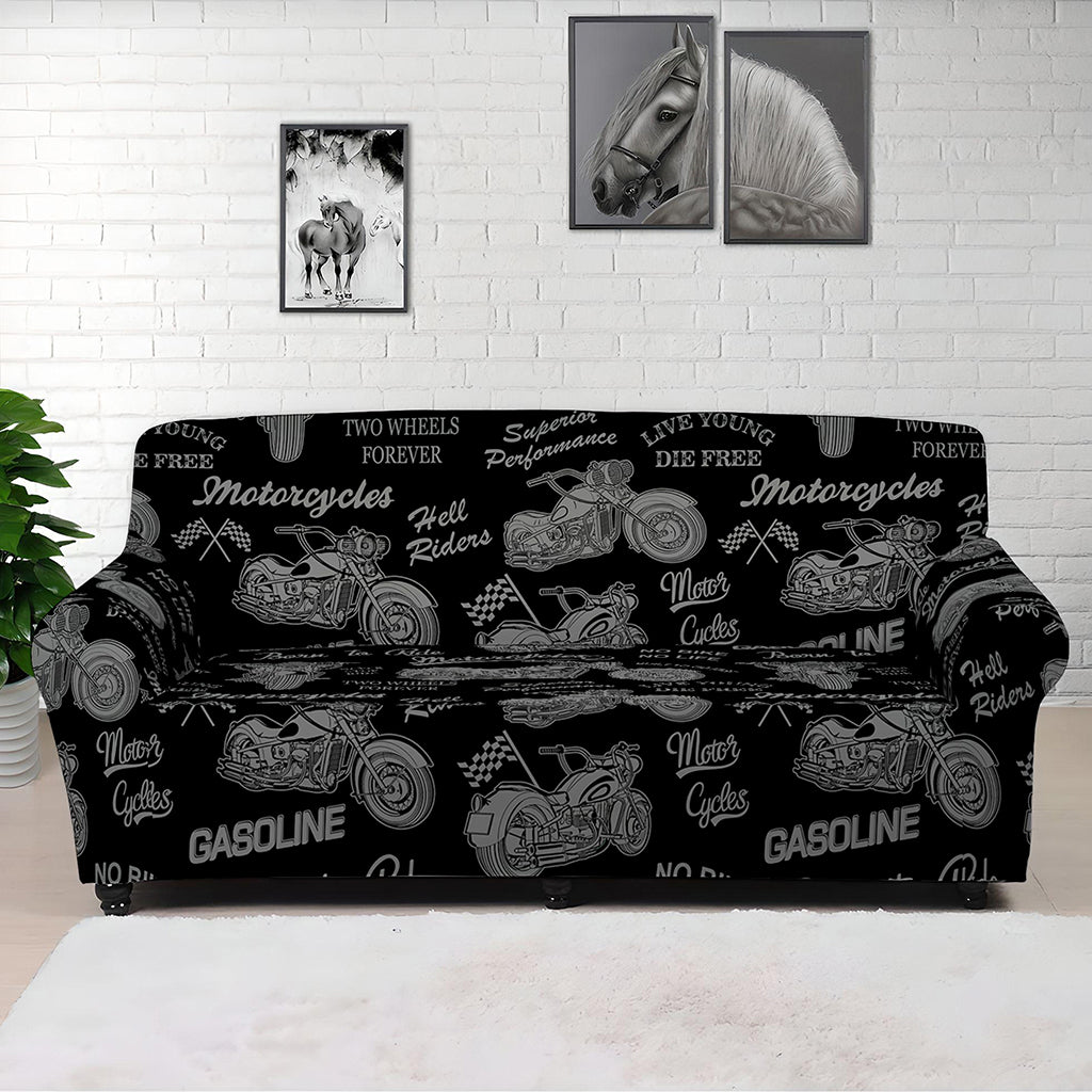 Motorcycle Quote Pattern Print Sofa Cover
