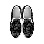Motorcycle Quote Pattern Print White Slip On Shoes