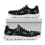 Motorcycle Quote Pattern Print White Sneakers